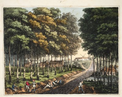 Skirt of the Foret of Soigne with a Distant View of the Village of Mont St Jean by James Rouse
